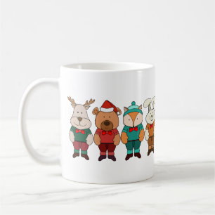 Adorable animals ready for winter coffee mug