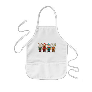 Adorable animals ready for winter kids apron