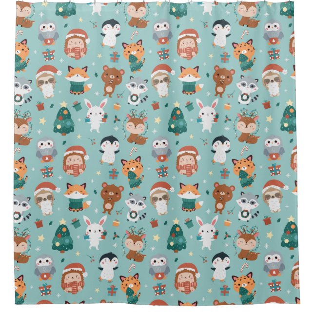 Adorable Animals Shower Curtain (Front)