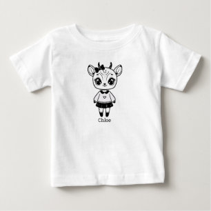 Adorable Antelope Girl - Cute Doodle Design Baby T-Shirt
