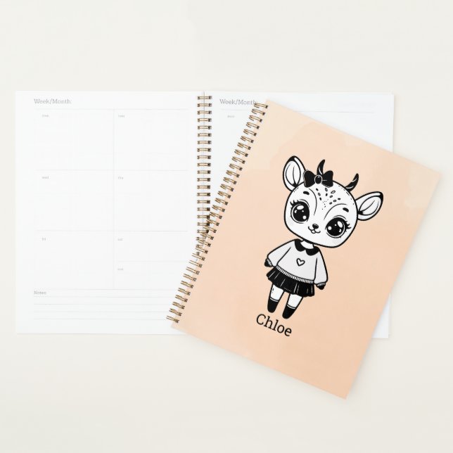 Adorable Antelope Girl - Cute Doodle Design Planner (Display)