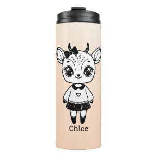 Adorable Antelope Girl - Cute Doodle Design Thermal Tumbler