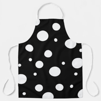 Adorable Apron Black with White Polka Dots