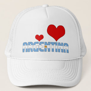 Adorable Argentina Flag Hearts Patriotic Trucker Hat