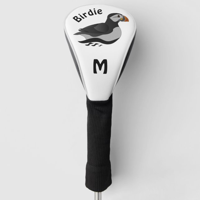 Adorable Atlantic Puffin Swimming Cartoon Golf Head Cover (Front)
