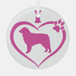 Adorable Australian Shepherd - Glass Tree Decoration