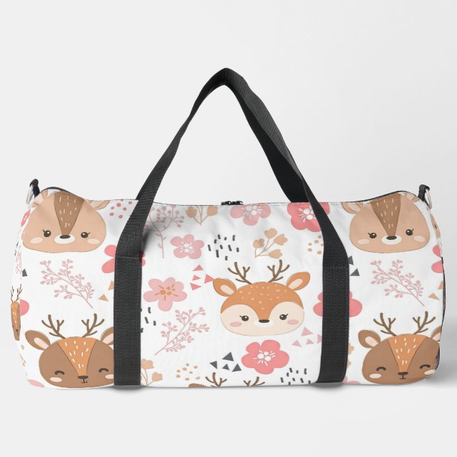 Adorable Autumn Forest Animal Duffle Bag (Front)
