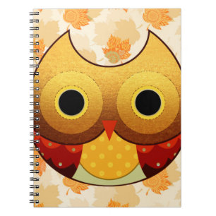 Adorable Autumn Owl Spiral Notebook