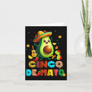 Adorable Avocado Cinco De Mayo Fiesta Celebration Card