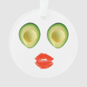 Adorable Avocado Face Red Green 4Amelie Ornament