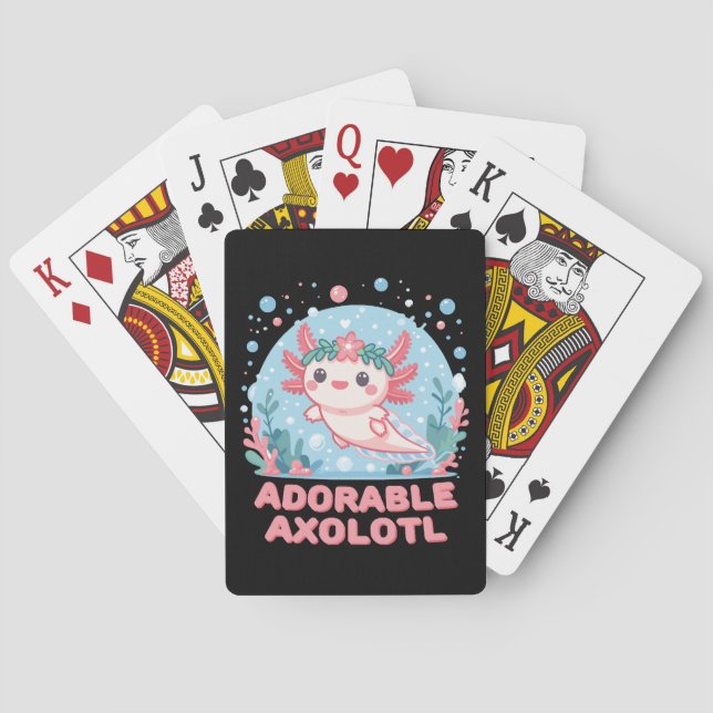 Adorable Axolotl Aquatic Cuteness Playing Cards (Back)