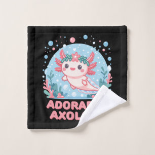 Adorable Axolotl Aquatic Cuteness Wash Cloth