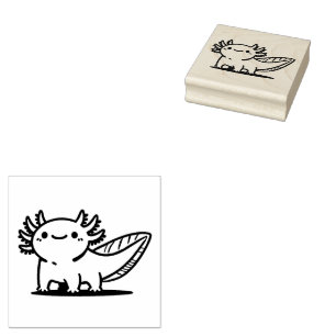 Adorable Axolotl Rubber Stamp