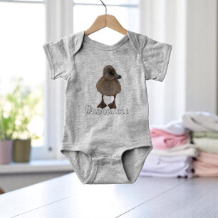 Adorable Baby Animal Grey Duckling Photograph Baby Bodysuit