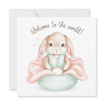 Adorable Baby Animal Illustration Newborn Greeting