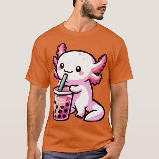 adorable baby axolotl drink boba T-Shirt