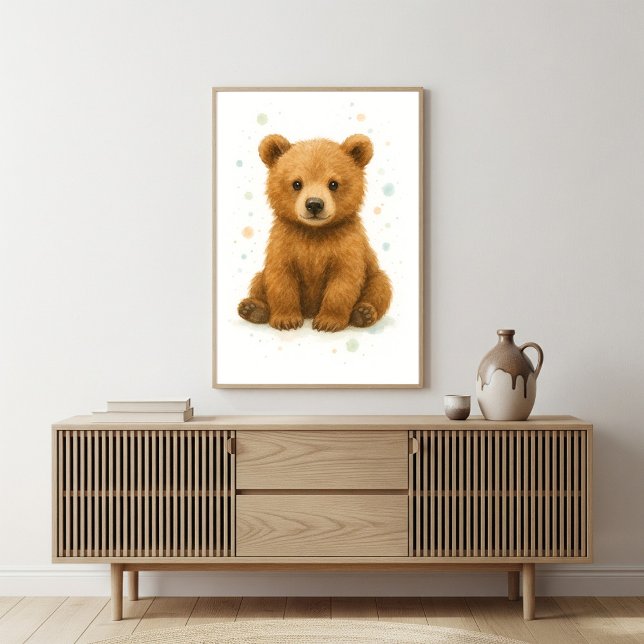 Adorable Baby Bear Watercolor Art Poster (Creator Uploaded)
