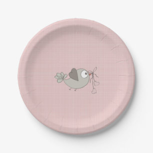 Adorable Baby Bird Baby Shower Paper Plate