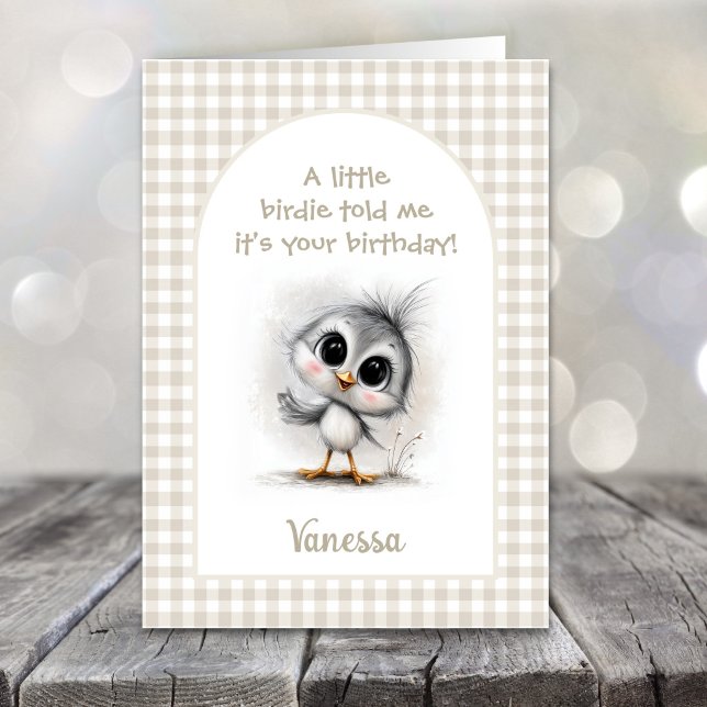 Adorable Baby Bird Birthday Card (Creator Uploaded)