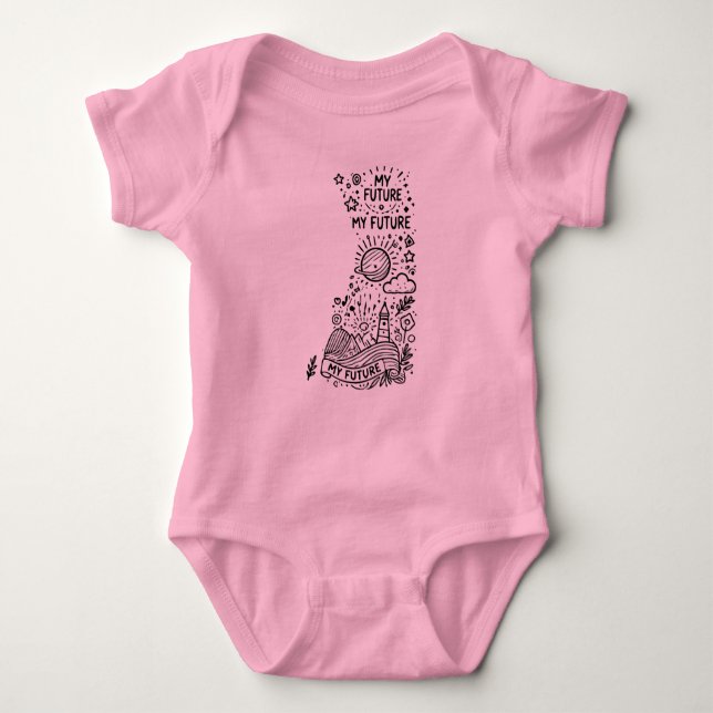 Adorable Baby Bodysuit - My Future Dreamer Design  (Front)