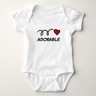 Adorable baby bodysuit with cute red heart