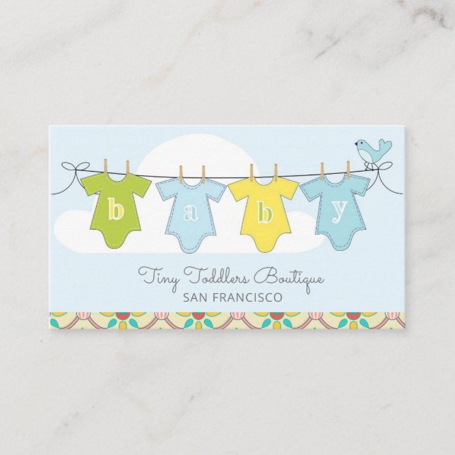 Adorable Baby Boutique Online Shop Business Card (Front)