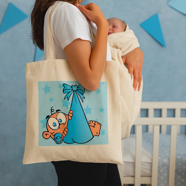 Adorable Baby Boy with Pacifier in a Sling  Tote Bag (Creator Uploaded)