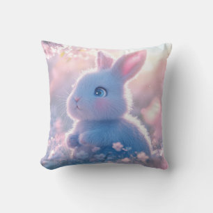 Adorable Baby Bunny in a Field of Flowers Cushion