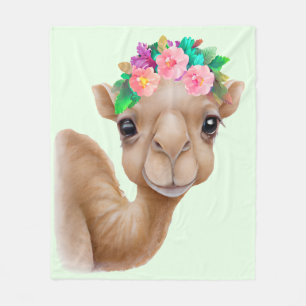 Adorable Baby Camel Fleece Blanket