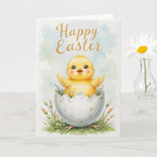 Adorable Baby Chick Happy Easter  Card