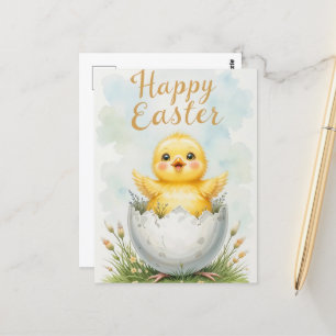 Adorable Baby Chick Happy Easter  Postcard