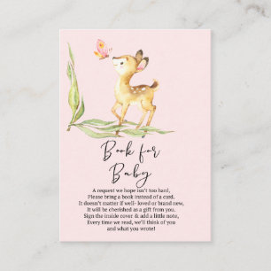 Adorable Baby Deer Baby Shower Book For Baby Enclosure Card