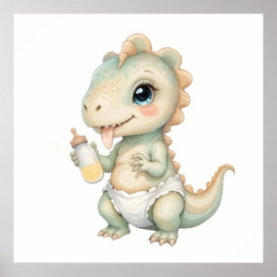 Adorable Baby Dino Wall Art – Nursery decor