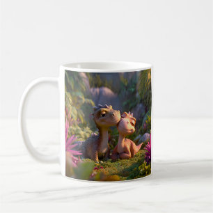 Adorable Baby Dinosaur Couple Coffee Mug