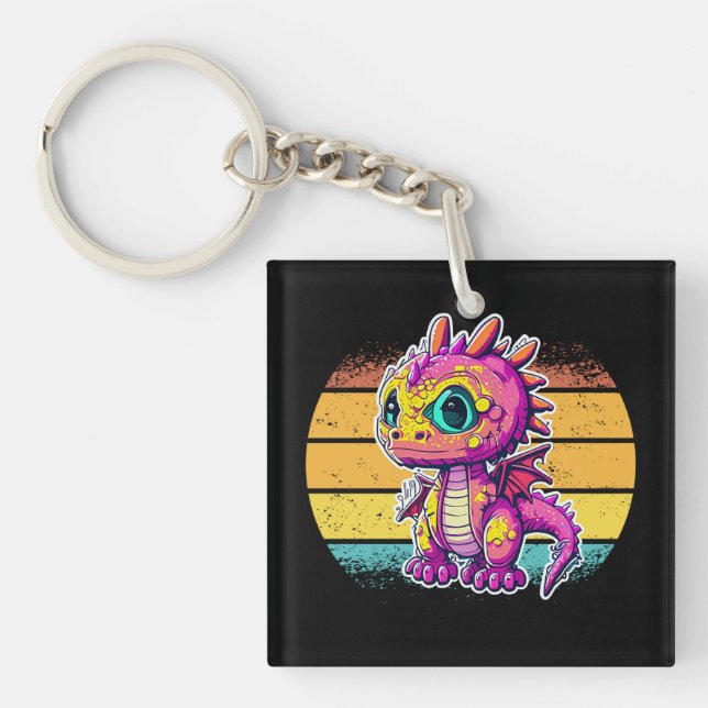 Adorable Baby Dinosaur | Jurassic Joy Key Ring (Front)
