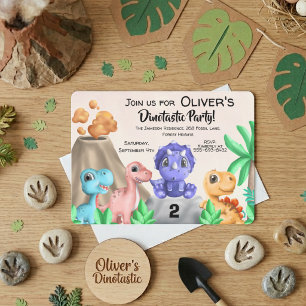 Adorable Baby Dinosaurs Birthday  Invitation