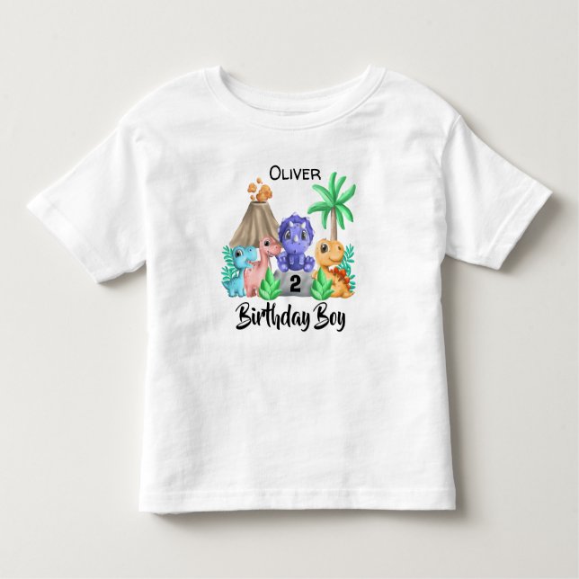 Adorable Baby Dinosaurs Birthday Toddler T-shirt (Front)