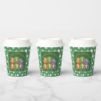 Adorable Baby Dinosaur's Party Paper Cups