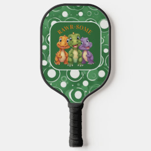 Adorable Baby Dinosaur's Party Pickleball Paddle