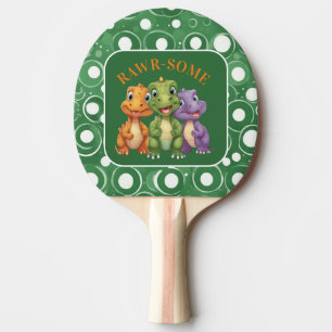 Adorable Baby Dinosaur's Party Ping Pong Paddle