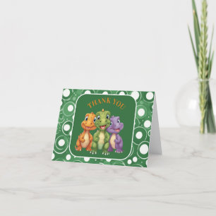 Adorable Baby Dinosaur's Party Thank You Card