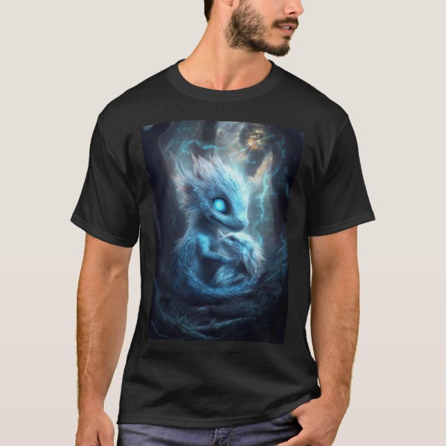 Adorable Baby Dragon in an Enchanted Forest T-Shirt (Front)