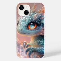 Adorable Baby Dragon with Crystal Gem: Fantasy Art