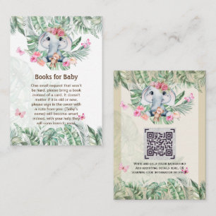 Adorable Baby Elephant Book Poem Request Card