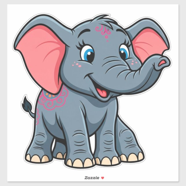 Adorable Baby Elephant Cartoon (Sheet)