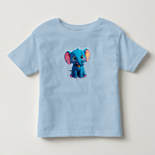 Adorable Baby Elephant Cartoon Toddler T-Shirt