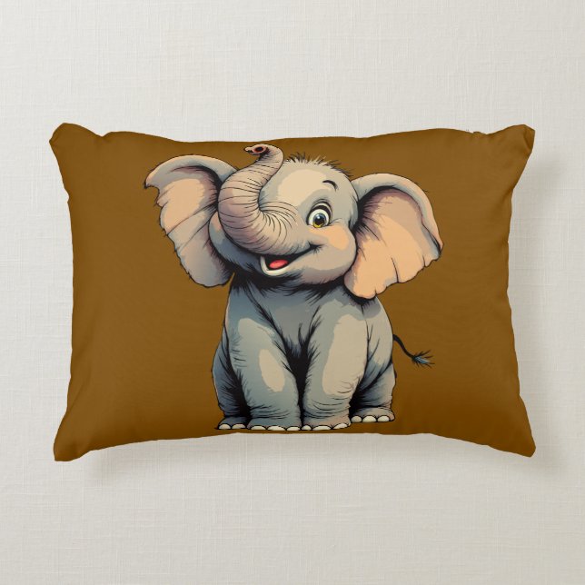 Adorable Baby Elephant Decorative Cushion (Front)
