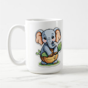 Adorable Baby Elephant Sticker - Cute Safari Coffee Mug