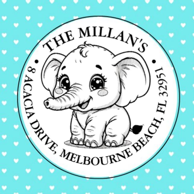 Adorable Baby Elephant  theme Self-inking Stamp (Celebrate special moments with our adorable baby elephant self-inking stamp.)