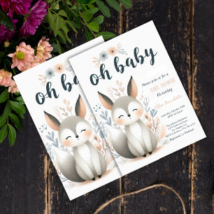 Adorable Baby Fox Baby Shower Invitation